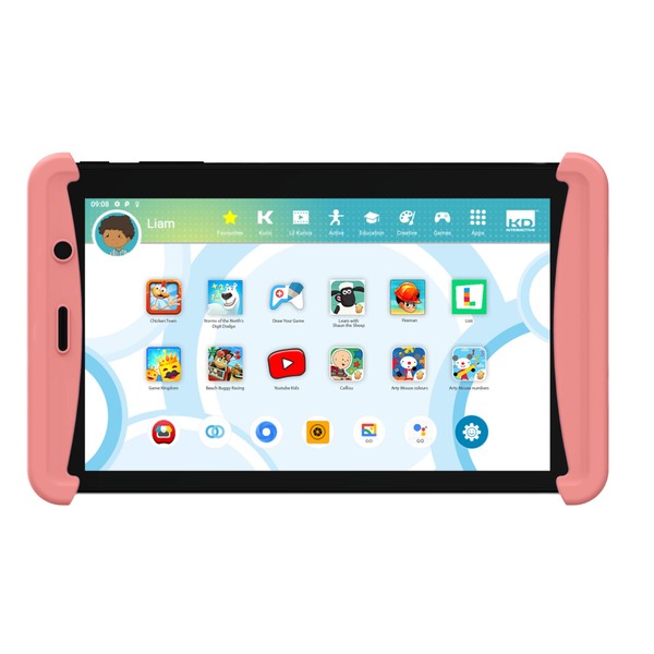 Kurio C21171 Tab Lite 2 Pink Android Tablet for Children, 7 Inch Touch Screen, 16 GB Memory, Camera, 40+ Apps, Child Lock, Protective Case, Learning Computer, Children's Tablet, Laptop Toy Ideal for