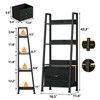 Furologee 4-Tier Ladder Shelf, Ladder Bookshelf with Removable Drawer, Bookcase