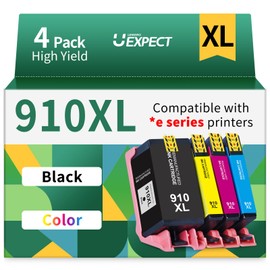 LEMERO UEXPECT 910XL Ink Cartridges Combo Pack for HP 910 910XL Ink Cartridge for HP Printers 8025e 8020 8025 8035e 8035 8028 8028e 8034e Ink cartridges,4-Pack