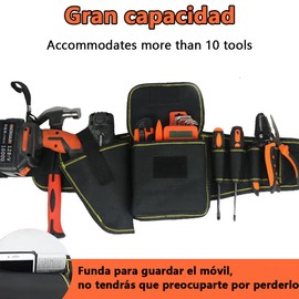 KIWOP Cinturones de Herramientas de Bolsillos, Funda de taladro inalámbrica con 8 Bolsillos, Puede Transportar una Amplia Gama de Herramientas Eléctricas, Resistente Abrasión, Gran Capacidad de Carga
