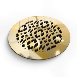 SABA Home Decor Air Vent Covers Grille - Acrylic Plexiglass 8" Round Duct Opening (10" Round Overall) Gold Finish Decorative Register Cover for Walls and Ceilings, Charlotte