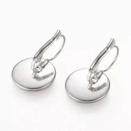 Unbranded 10 pcs. 304 Stainless Steel Earring Settings Lever Back Bezels Cabochons - 16mm