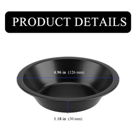 YUENPUN Einzelne runde Kuchenformen, schwarz, einzelne Tarteform, Karbonstahl, kleine antihaftbeschichtete Kuchenformen, Mini-Formen zum Backen von Kuchen, Quiche, Dessert, 12,6 x 8 x 3 cm, 12 Stück