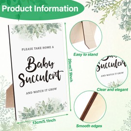 145 Pcs Succulent Baby Shower Party Favor Include 1pcs Wooden Table Sign 72pcs Kraft Succulent Pots and 72pcs Small Succulent Tags for Baby Shower Party Favors Guest Gift