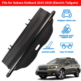 Marretoo for Subaru Outback Cargo Cover 2015 2016 2017 2018 2019 for Subaru Outback Accessories Black Retractable Trunk Cover Security Shield Shade（Power Rear gate）