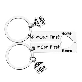 Housewarming Gifts New Home Keychains Set for Couple Valentines Day Gifts for Him Her Our First Home Key Chain for Men Women Cute House Warming Gifts New Apartment Gifts for Couples First House Gifts