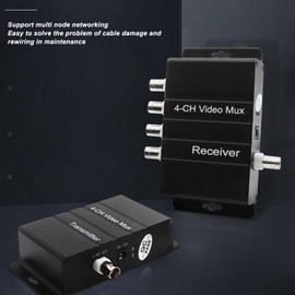 4 Channel Video Multiplexer, HD Video to Coaxial Cable Multiplexer Transmitter and Receiver, Long Transmission Distance, Anti Interference, for Diversified Surveillance Solutions
