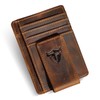 RFID Genuine Leather Magnet Money Clip Credit Card Case Holder