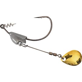 Owner American Colorado Flashy Swimmer with TwistLock Centering Pin- 6/0, 3/8oz, 2-Pack, Black Chrome, Small