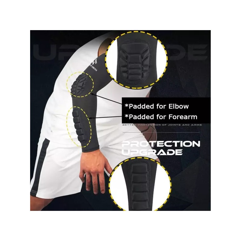 Hofforce 호프포스 2PCS 패딩 팔꿈치 팔뚝 소매 압박 팔 보호