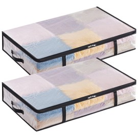 Lifewit - Paquete de 2 bolsas de almacenamiento para debajo de la cama, grandes bolsas de almacenamiento de plástico transparente, cajas de almacenami