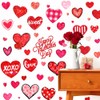 6 Sheets Valentines Window Clings Double-Sided Heart Window Stickers Red