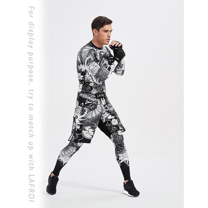 LAFROI CLY08D Men's Short-Sleeved Compression Shirt UPF 50+ Rash Guard,