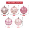 Christmas Baubles Pink, 16Pcs Christmas Balls, Xmas Tree Decorations, Christmas