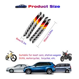 4Pcs German Flag 3 Color Carbon Fiber Wheel Rim Sticker Decal car Wheel Emblem Badge Decoration Suitable for Most Cars Motorcycles and Bicycles and More