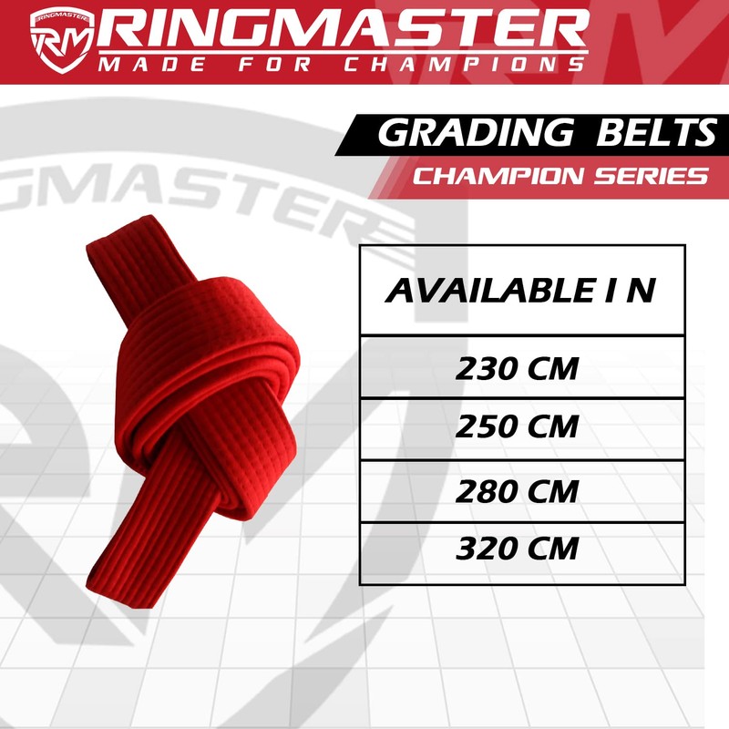 RingMaster Sports Grading Belts 9 Plain Colour for Karte Judo