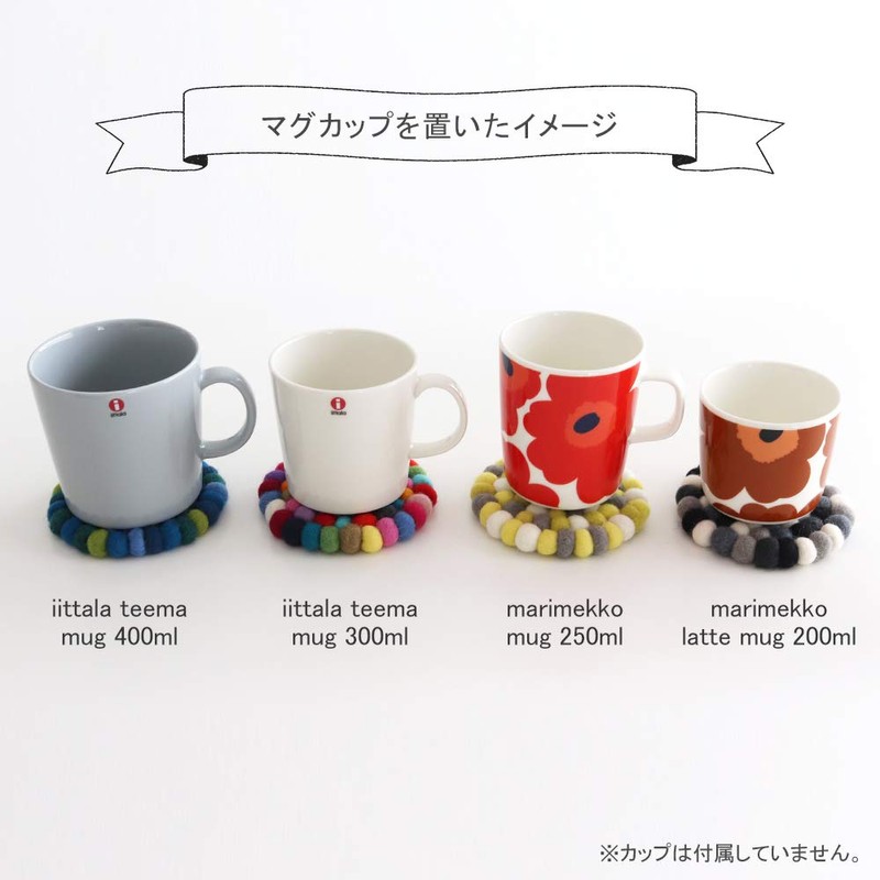 Decorand DEKORANDO Felt Round Coasters Set of 2 (Multi)