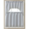 GLORY RUGS 3pc Kitchen Curtain Solid Gray Valance Set 1