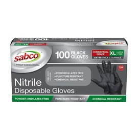 Black Nitrile Gloves X-Large | Latex Free & Rubber Free Surgical Gloves | Non-Sterile Protective Exam Gloves | Disposable Powder Free Gloves