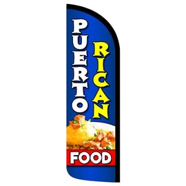 Vista Products Puerto Rican Food Premium Windless Polyknit Feather Flag (3 x 11.5 feet)