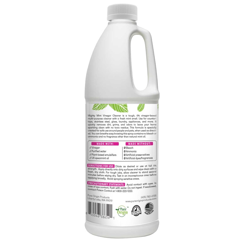 Mighty Mint Vinegar Cleaner, Non-Toxic, All-Purpose Cleaning for Household Surfaces,