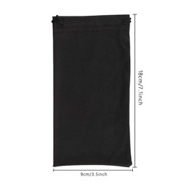 Groupcow 6pcs Eyeglasses Sunglasses Microfiber Pouch Bag, Cell Phone Storage Pouch 7.1" x 3.5" (Black)