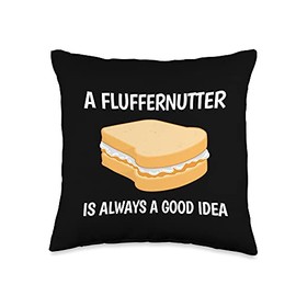 Fluffernutter Gifts & Gear Always A Good Idea Peanut Butter Fluffernutter Throw Pillow, 16x16, Multicolor