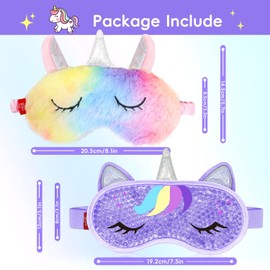 my novel things Máscara Refrescante Para Ojos Y Máscara Para Dormir Con Diseño De Arcoíris Para Niñas, Cumpleaños, Regalos Bonitos Para Adolescentes Y Mujeres, Compresa Fría Y Cálida Para Ojos Secos,