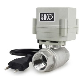BACOENG 3/4" DN20 Stainless Steel 2 Port Motorised Zone Valve (AC110V/230V With Plug CR202C Normally Closed Electric Ball Valve)