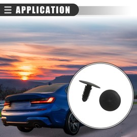 Motoforti Universal Car Rivets Fastener Push Clips,6mm Hole Dia,Plastic,Black,40 Pcs