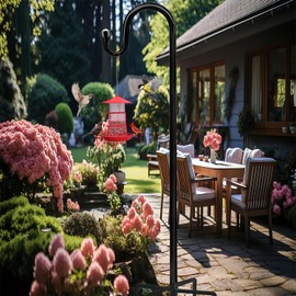 Akeydeco Bird Feeders Pole,Shepherds Hooks for Outdoor 1 Pack 48 Inch Bird Feeders for Outdoors with 5 Prongs Base Hanging Planters for Outdoor