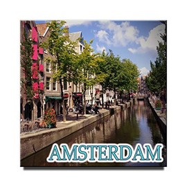 Amsterdam Square Fridge Magnet 2 1/3" x 2 1/3" Netherlands Travel Souvenir