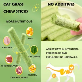 GREMBEB 6Pack Cat Toys Cat Grass Treat Stick Catnip Toy with Silvervine for Indoor Kitten Toys Wood Cat Chew Rope Kitten Grass for Teeth Cleaning Cat Snack Kitty Cat Nip Dental Care Cat Self Play