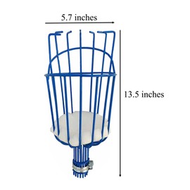 fulandci Fruit Picker Basket Only Twist-On Integrated Non-Detachable Harvesting Tool Head with Protected Foam Cushion for Apple Peach Mango Pear, Blue(Pole Not Included)