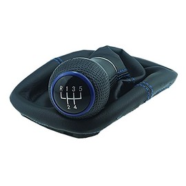 Do!LED Gear Knob Gear Stick Cover Frame Black/Blue Stitching with 12 mm Diameter 5 Gears