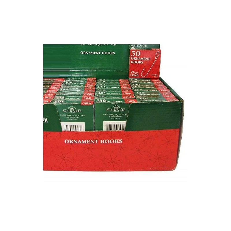 Kurt S. Adler 2.5-Inch Christmas Ornament Hooks, 50 Piece Set