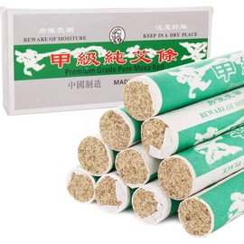 Moxa Sticks (3 Pack in Bulk), Powerking 10pcs Mugwort Rolls Pure Moxa Rolls for Mild Moxibustion Health Care Muscle Pain Relieve Body Massage, 10pcs in one Pack