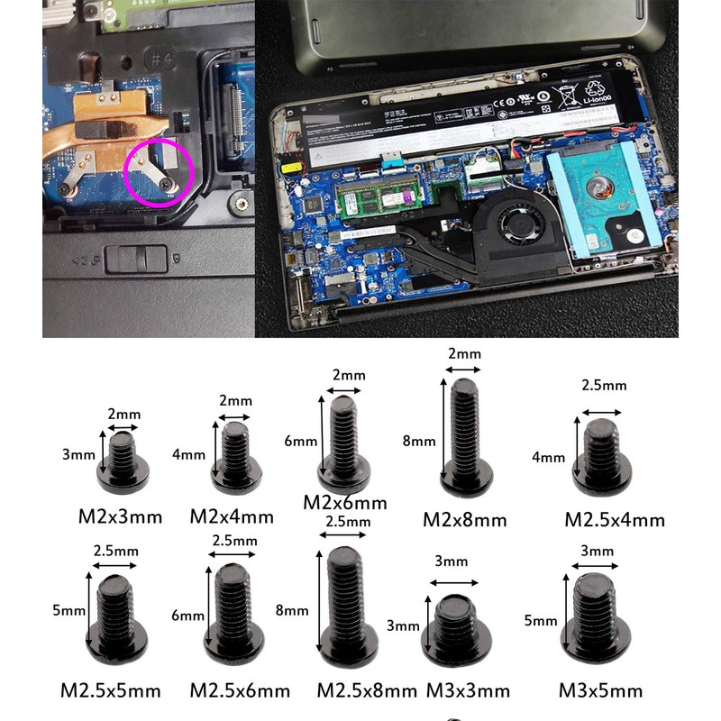 CO RODE ノートパソコン用ネジ350個 ノートブックコンピュータスクリューキットセット IBM HP Dell レノボ サムスン ソニー