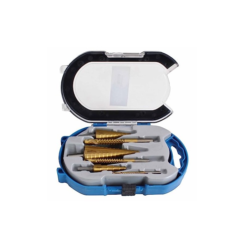 Step Drill Bit Set 6-Piece Titanium Taper Drill HSS TIN
