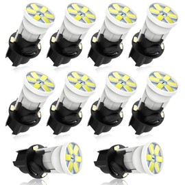 cciyu 10 Pack White T10 PC168 6-3020-SMD Led Lighting Bulbs Instrument Cluster Twist Lock