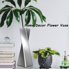 icoloursky Silver Ceramic Geometric Vase, 11.8" H, Modern Decorative Vase