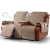 Ruaozz Waterproof Loveseat Recliner Cover with Console Non-Slip Reclining Couch