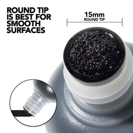 Krink K-63 Super Black Permanent Ink Marker- Bold and Opaque Fine Art Graffiti Markers for Canvas Metal Glass Paper and more - Alcohol-Based Graffiti Mop Marker for Lasting Tags