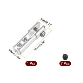 QUARKZMAN 1 Piece Metal Clevis M2 Thread Aluminium Alloy Clevis Servo Horn Pull Rod Chuck Connector with Screws for RC Aeroplane Car Helicopter Model Replacement Parts, Silver
