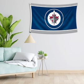 LCFHOME Winnipeg Flag Jets banner Wall Hanging Flags with Reinforced Grommets(3x5ft,Double Sided,Durable 150D Polyester) for Man Cave Home Office Room Decor