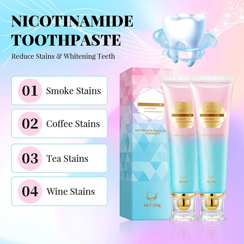 Nicotinamide Whitening Toothpaste 100 g - Niacinamide Toothpaste for Thorough