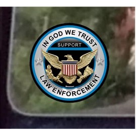 ProSticker.com ProSticker 309 (One) 4" In God We Trust Support Law Enforcement Decal Sticker