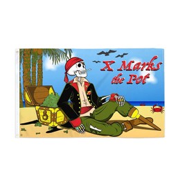 AZ FLAG - Flag Pirate x Marks The Pot - 150 x 90 cm - Pirate Flag 100% Polyester with Brass Eyelets - 110 g