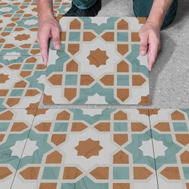 VIRANDA 24PCS PVC Peel and Stick 7.87 x 7.87 inch Simple Tile Decals Removable Floor Tile Stickers Self-Adhesive Backsplash Wallpaper Decoration for Kitchen Bedroom Living Room Bathroom