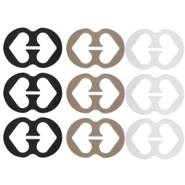 9 Pcs Cleavage Control Bra Strap Clips, Conceal Straps to Racer Back for Full Cup Size, Black, White, Skin Color
